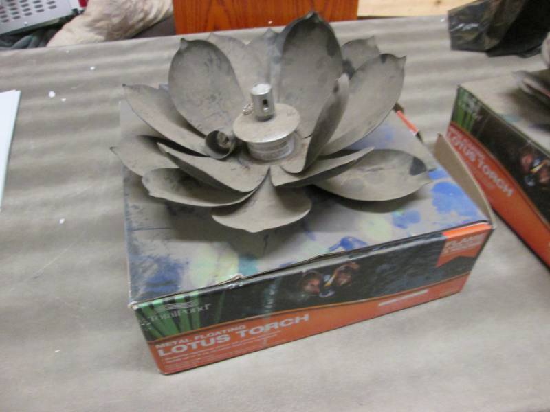 lot 53 image: Total Pond Red Metal Floating Lotus...