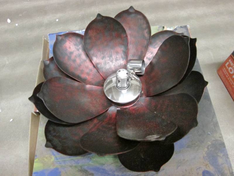lot 55 image: Total Pond Red Metal Floating Lotus...