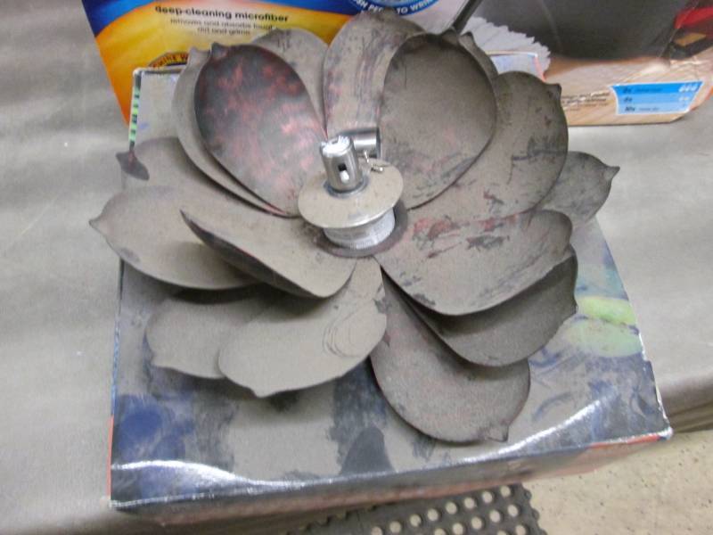 lot 57 image: Total Pond Red Metal Floating Lotus...