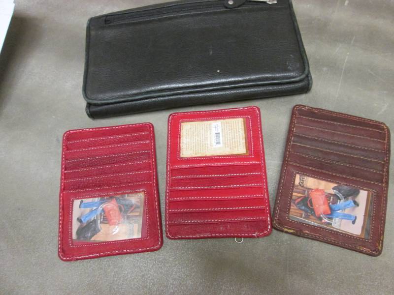 lot 113 image: Leather Clutch & 3 card Holders...