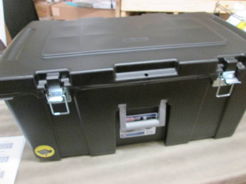 lot 115 image: Black Sterilite Footlocker 31.14x1...