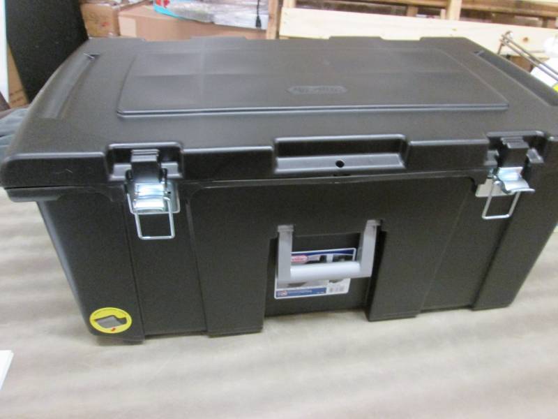 lot 119 image: Black Sterilite Footlocker 31.14x1...