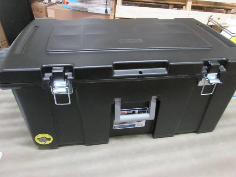 lot 120 image: Black Sterilite Footlocker 31.14x1...