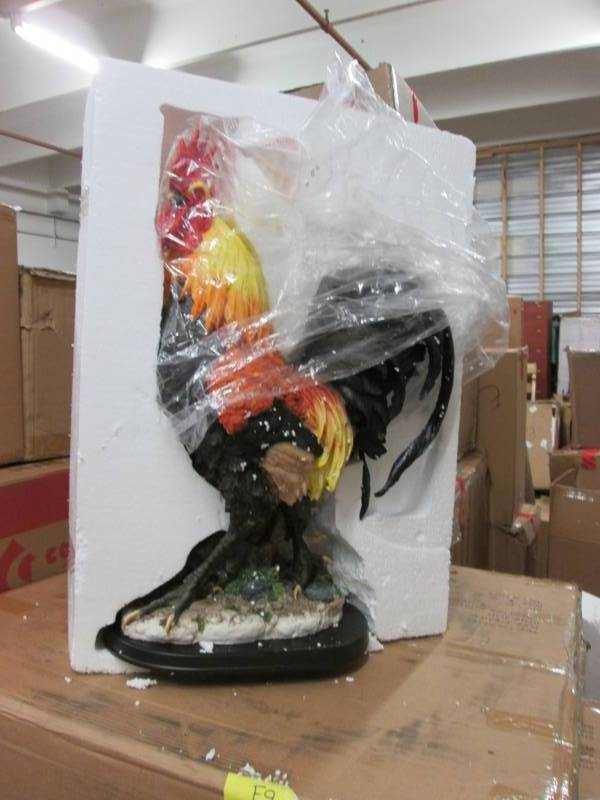 lot 128 image: Large Rooster Statue 26 inches High...