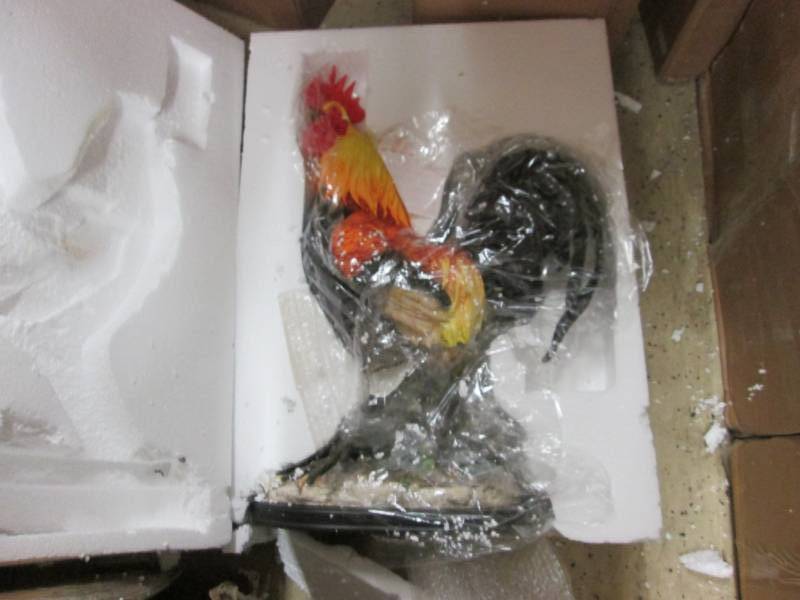 lot 130 image: Large Rooster Statue 26 inches High...