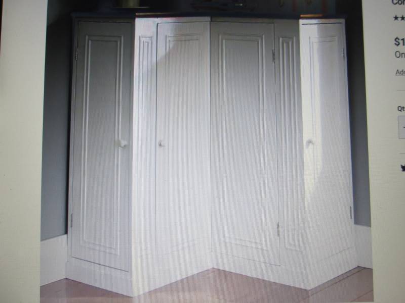 lot 136 image: Corner Storage Cabinet open box Ret...