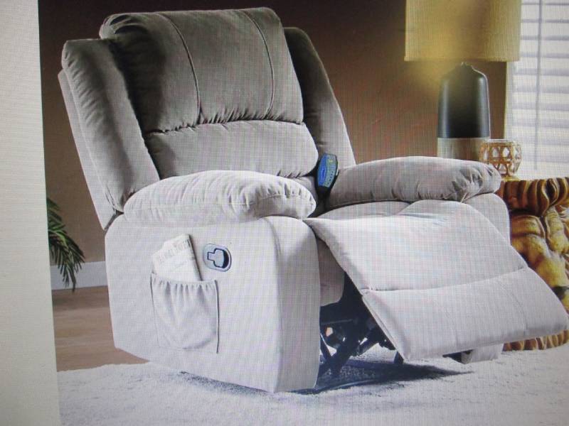 lot 168 image: Overstuffed Recliner with Massage o...