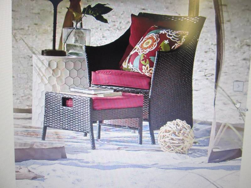 lot 170 image: Forever Wicker Chair and Ottoman op...