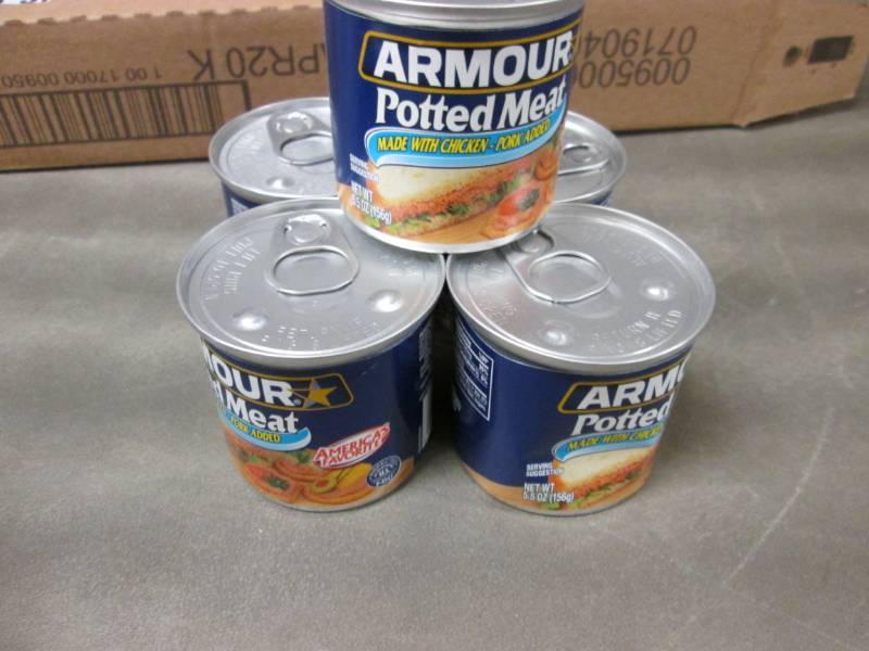 lot 300 image: 5 Cans Armour Potted Meat 5.5 oz ea...