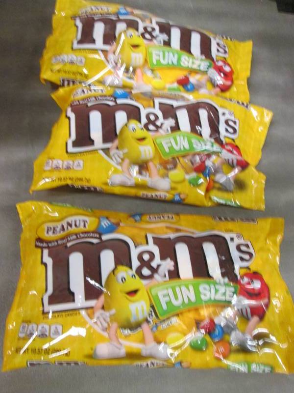 lot 314 image: 3 Bags Peanut M&M Fun Size 10.57 oz...