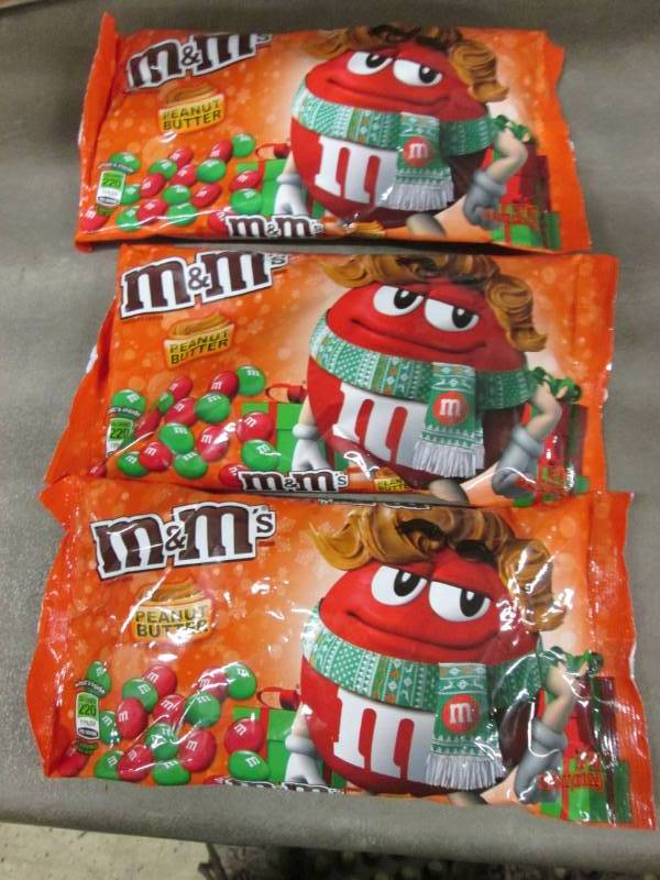 lot 391 image: 3 Bags Peanut Butter M&Ms 11.40 oz...