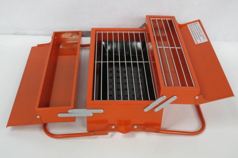 lot B5 image: Brookstone BBQ Toolbox - Portable Grill