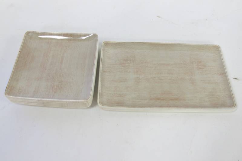 lot C9 image: Set of 8 Carlisle Grove Adobe Plates and Serving Trays (2 Trays  6 Plates)