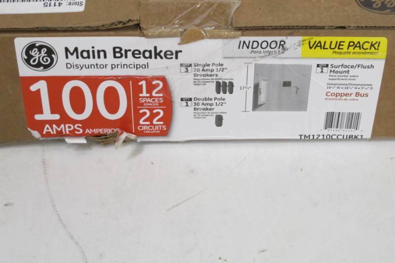 lot 89 image: GE PowerMark Gold 12-Circuit 100-Amp Main Breaker Load Center
