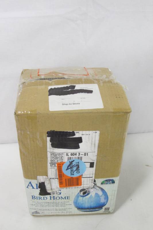 lot 55 image: Byer Birding Alcyon Egg Bird Home - Meadow Green - NEW Open Box