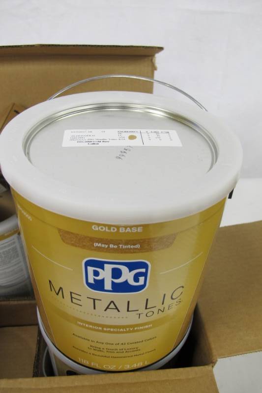 lot 72 image: 4 Gallons  - PPG #MTL137 Gilded Gold Metallic Interior Specialty Finish Paint