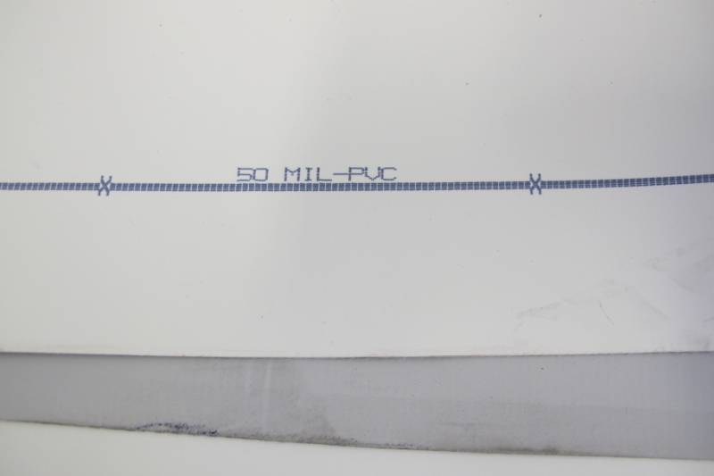 lot 122 image: NEW Vinyl Remnant - 50 oz. 9 x 10 Light GreyWhite Vinyl Tarp - Super Heavy Duty
