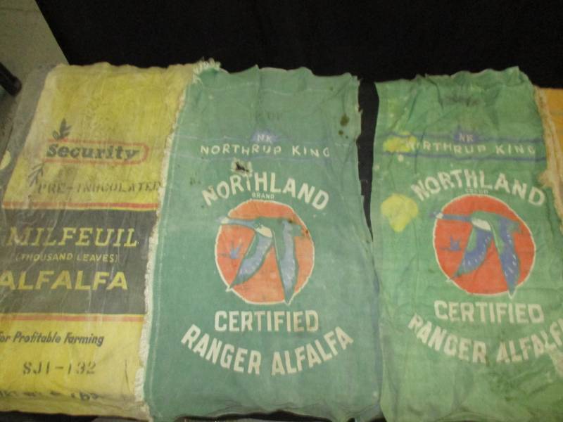 lot 103 image: Vintage hemp seed bags