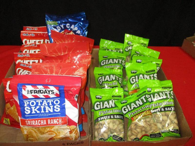 lot 131 image: Pistacios, Cheezits, Cheddar fries, Peanuts for Squirrels