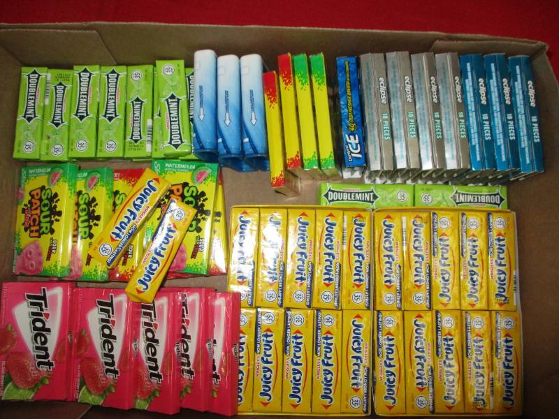 lot 133 image: 65 Packs of Gum and Mints