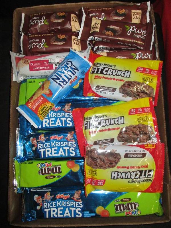 lot 137 image: Roice Cripie Bars and Pure Organic delicious Brownie Protein treats