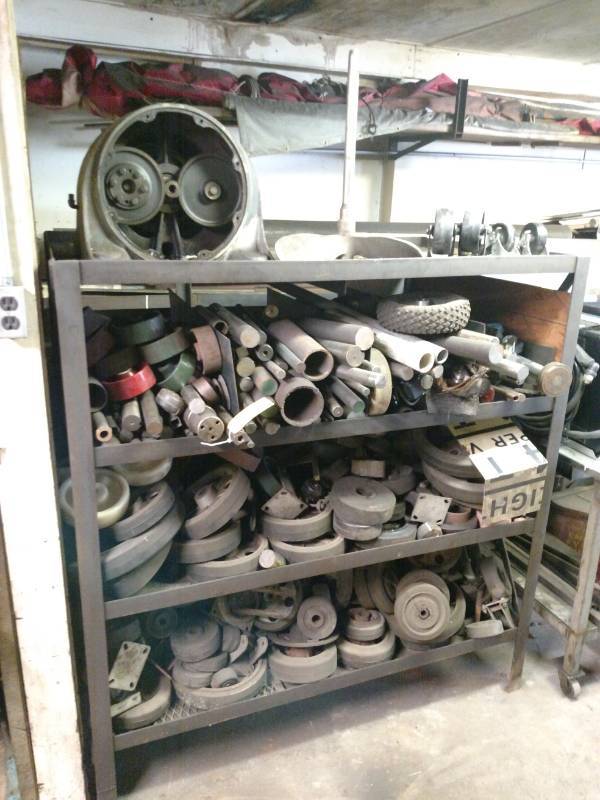 lot 96 image: Steel Shelf Unit with Asstd Wheels...