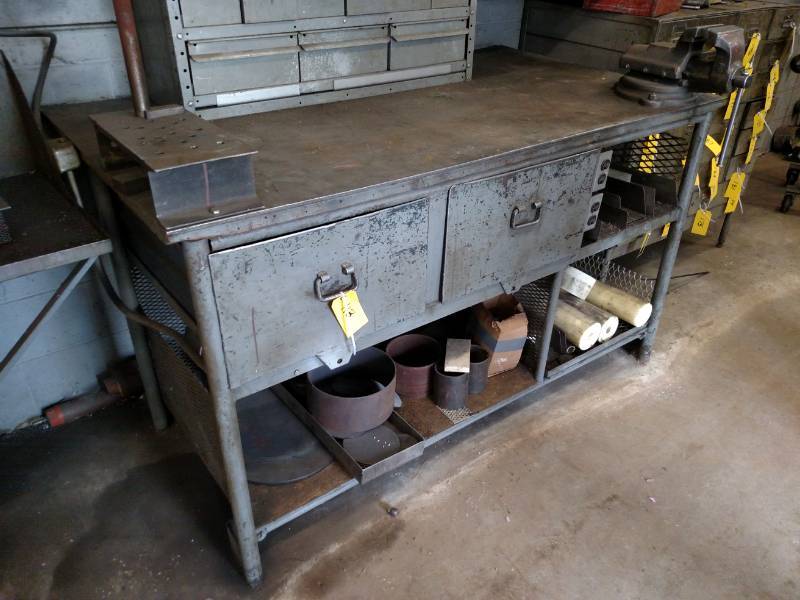 Steel Workbench With Vise Content Reg S Welding Machine