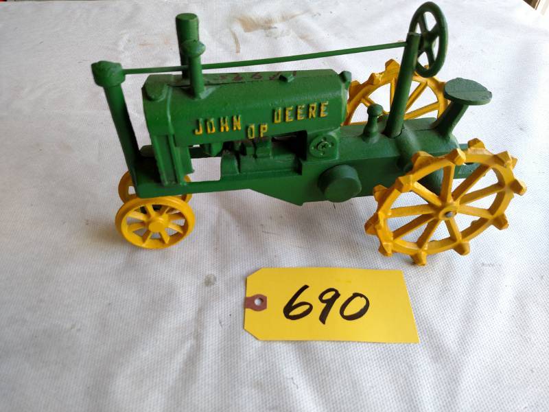 john deere op cast iron toy tractor