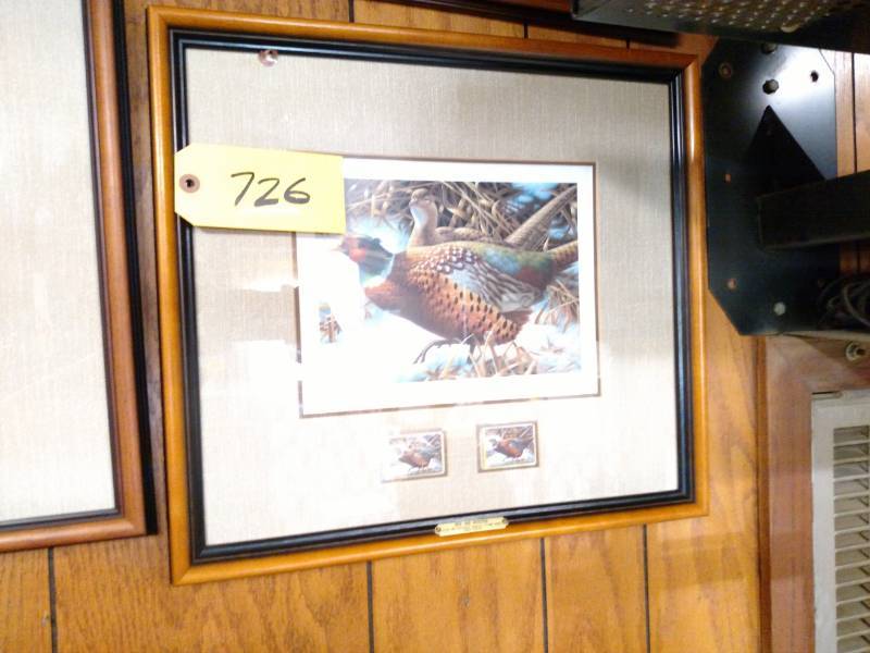 lot 726 image: 2004 Pheasant Stamps & Print, 18x16...