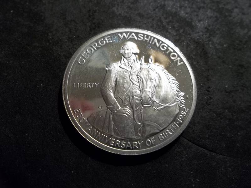 lot 69 image: George Washington 250th Birthday Commemorative Silver Proof Half Dollar