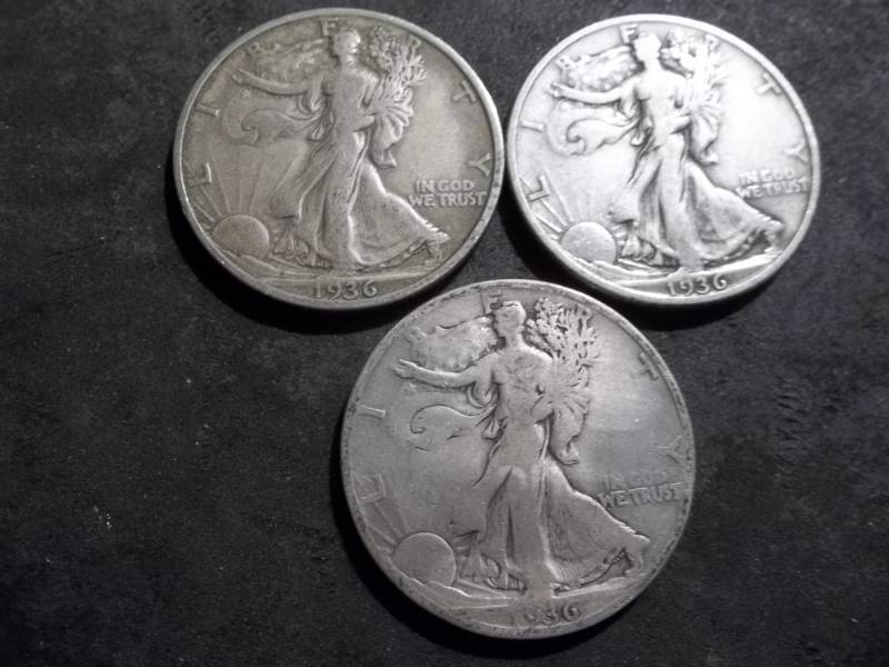 lot 87 image: 1936, 1936 D, 1936 S  Walker Half Dollars