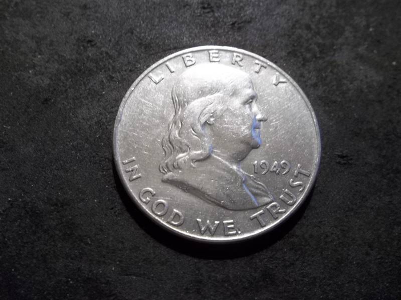 lot 92 image: 1949 D Franklin Half Dollar