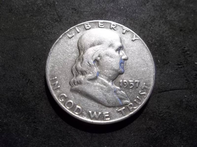lot 111 image: 1957 D Franklin Half Dollar