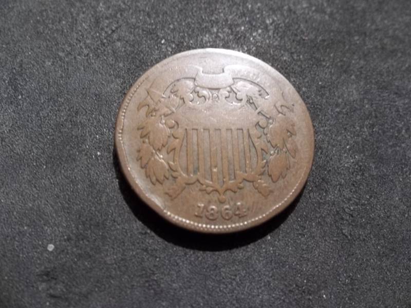 lot 132 image: 1864 2-Cent Piece
