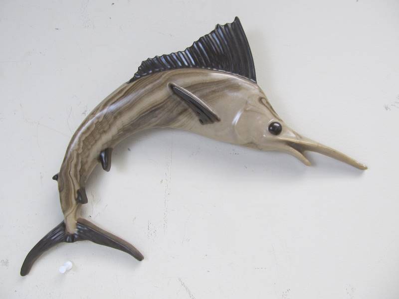 lot 93 image: Vintage Sailfish Wall Hanging - Mount St. Helens Ash