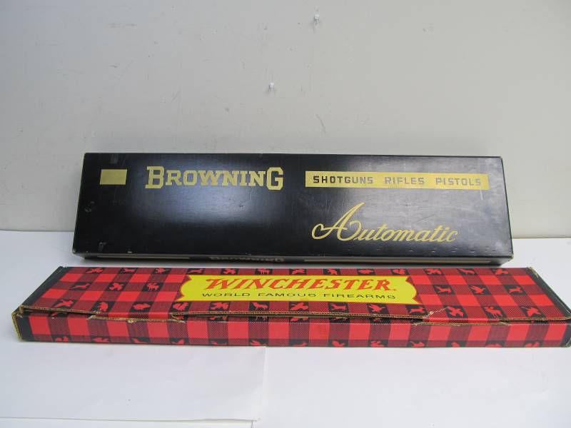 lot 98 image: 2 Vintage Shotgun Boxes - Winchester & Browning