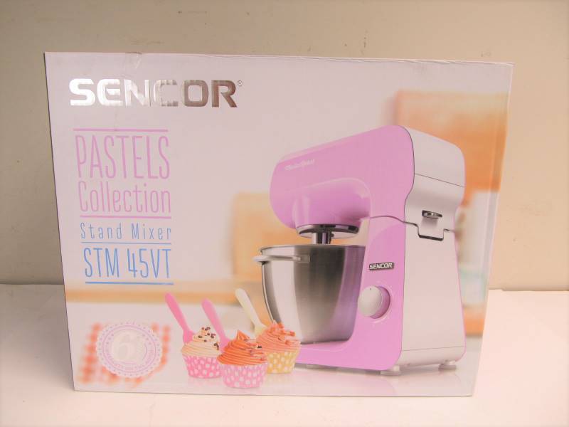 lot 117 image: New In Box SENCOR Pink Stand Mixer