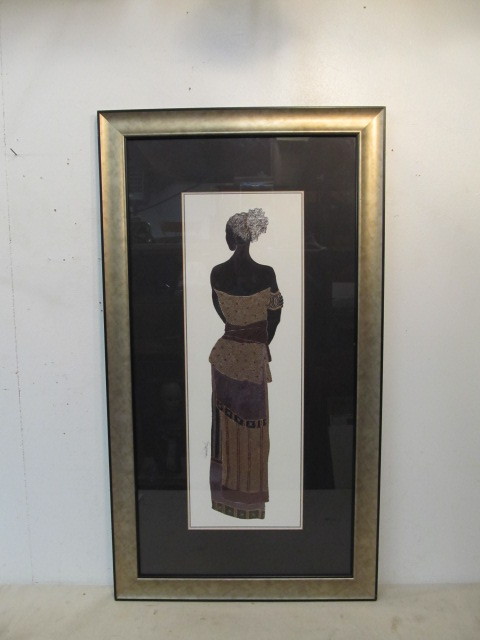 lot 232 image: Rosalind McGary Signed Exotic Silhouette Lady Print