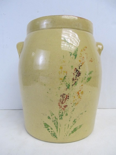 lot 241 image: Old Vintage Lidded Stoneware Cookie Jar