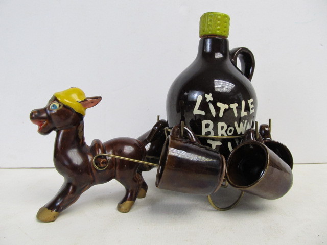 lot 245 image: Vintage Donkey wWagon Whiskey Bottle Display