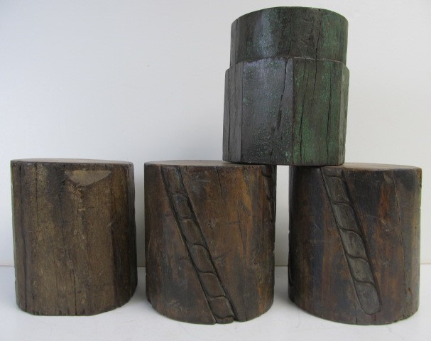 lot 227 image: 4 Solid Wood Log Pedestal Stands