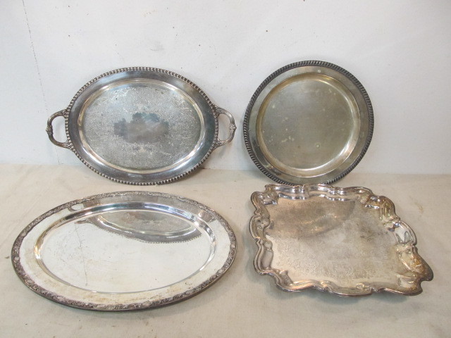 lot 234 image: Nice Lot of Silverplated Ornate Platters