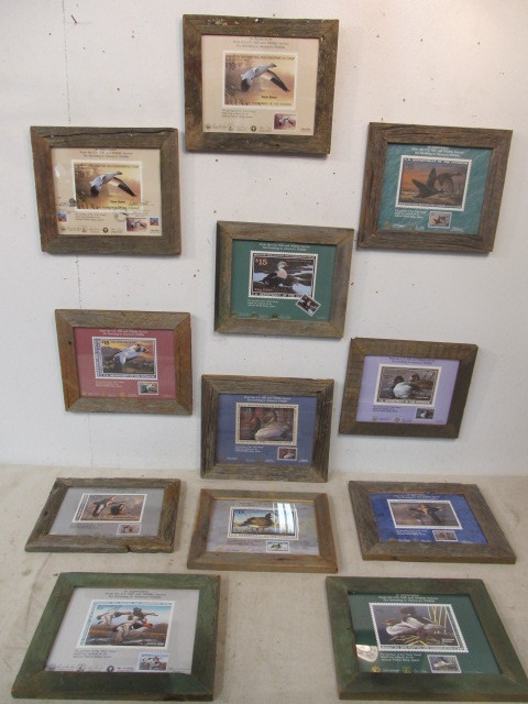 lot 271 image: Large Lot of Barn Wood Framed Duck Stamp Prints