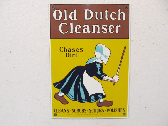 lot 280 image: Old Dutch Cleanser Chases Dirt Porcelain Sign