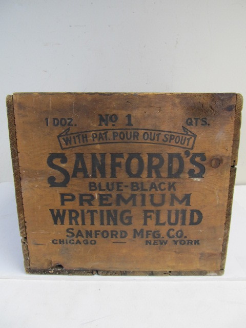 lot 146 image: Antique Sanfords Ink Wooden Advertising Crate