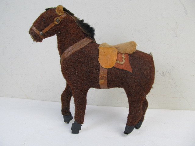 lot 151 image: Antique Mohair Toy Horse