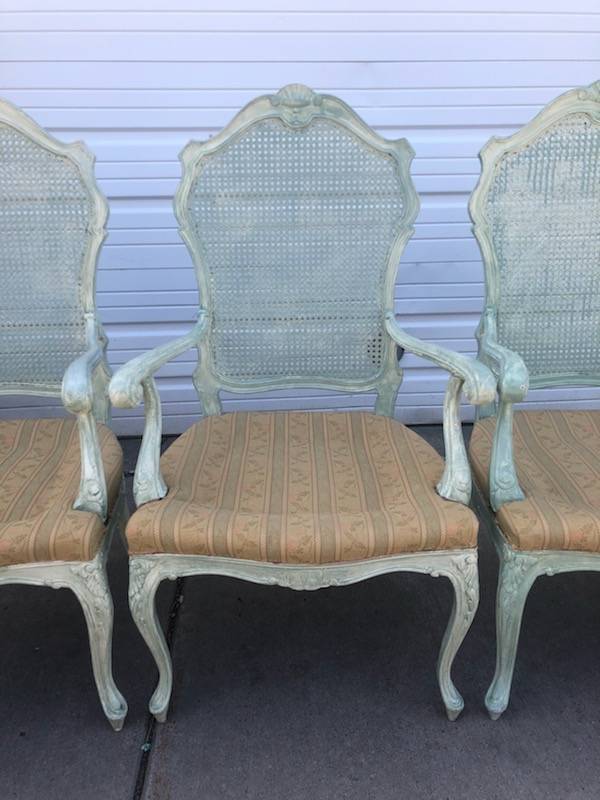 lot 8 image: Set of 4 Matching French Provincial Style Parlor Armchairs