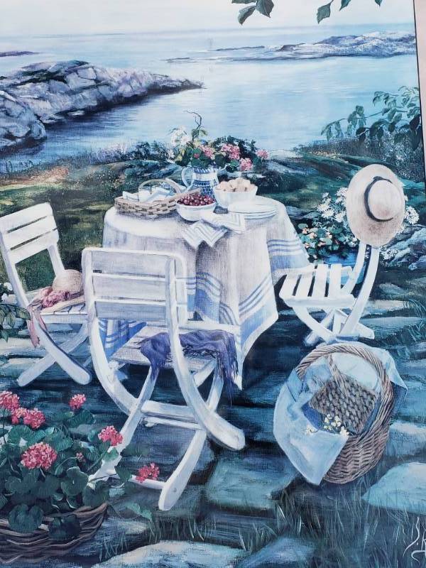 lot 42 image: D Rios Framed Print Summer Picnic
