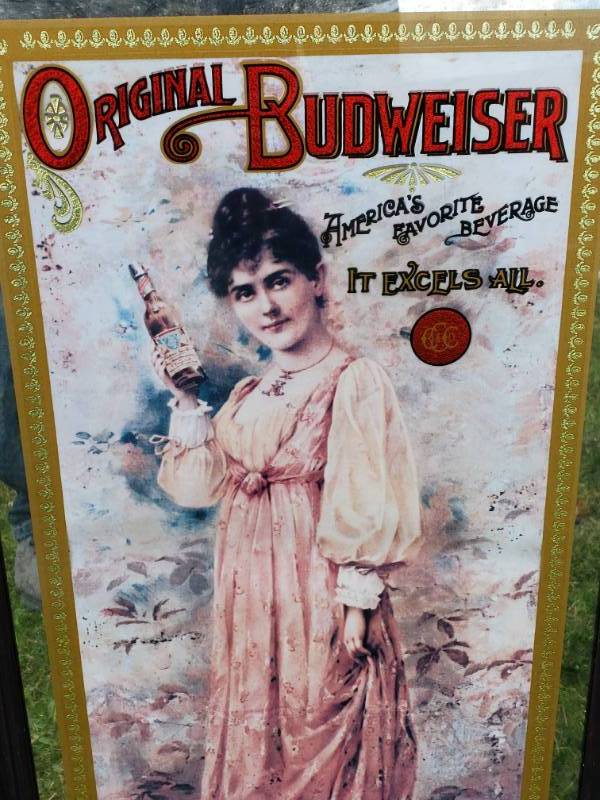 lot 47 image: Budweiser Mirrored Wall Art Advertising