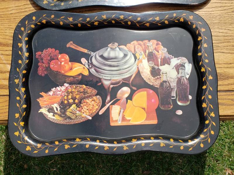 lot 53 image: (2) Original Vintage Coca-Cola Metal Trays
